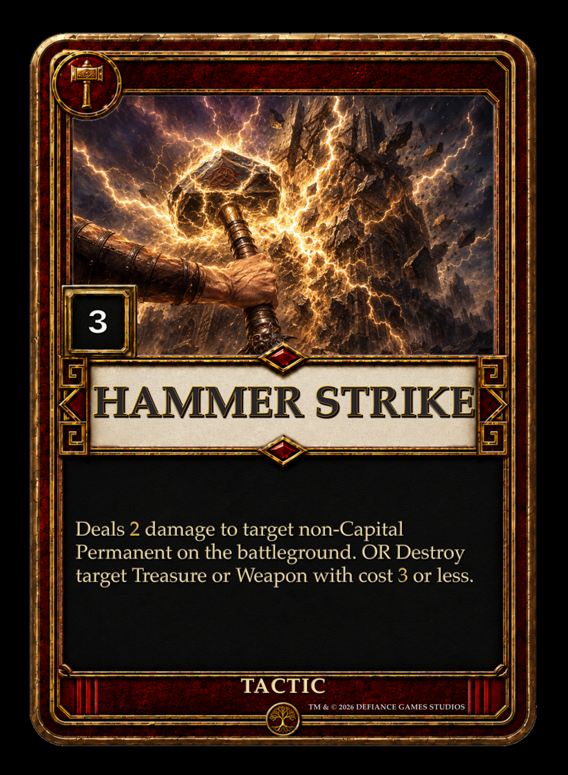 Hammer Strike red Tactic card