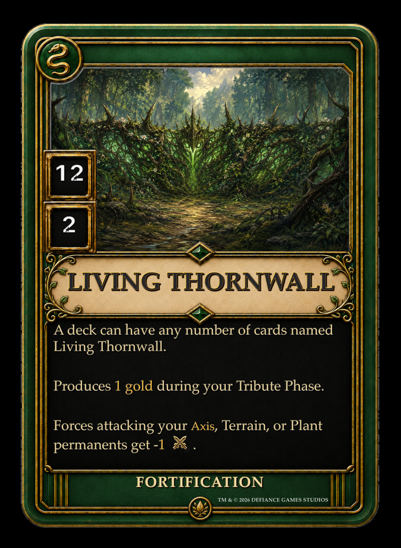 Living Thornwall Jade Fortification card