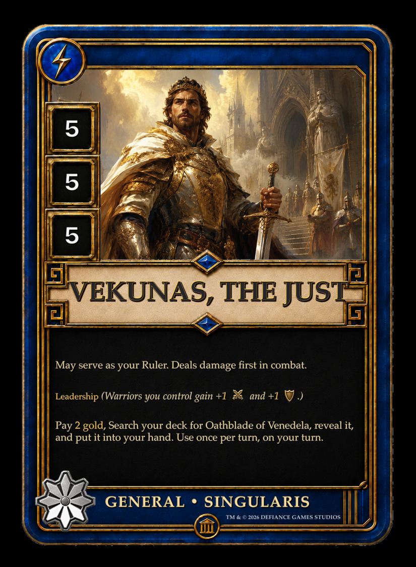 Vekunas, the Just blue General card