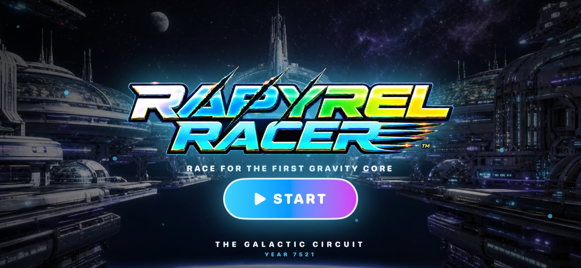 Rapyrel Racer current in-game title screen