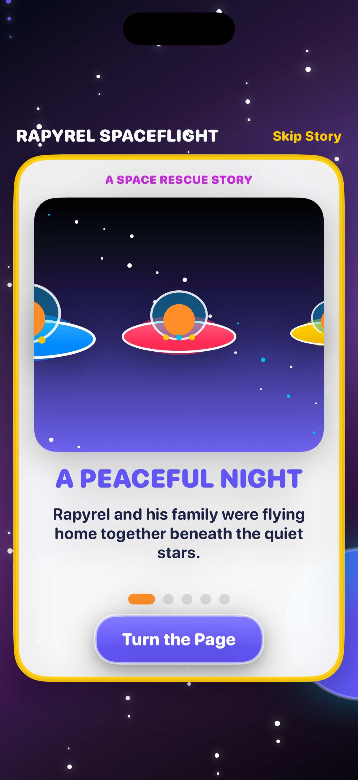 Rapyrel Spaceflight opening storybook